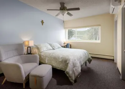 Room at Maryville Retreat Center showing amenities and interior features.